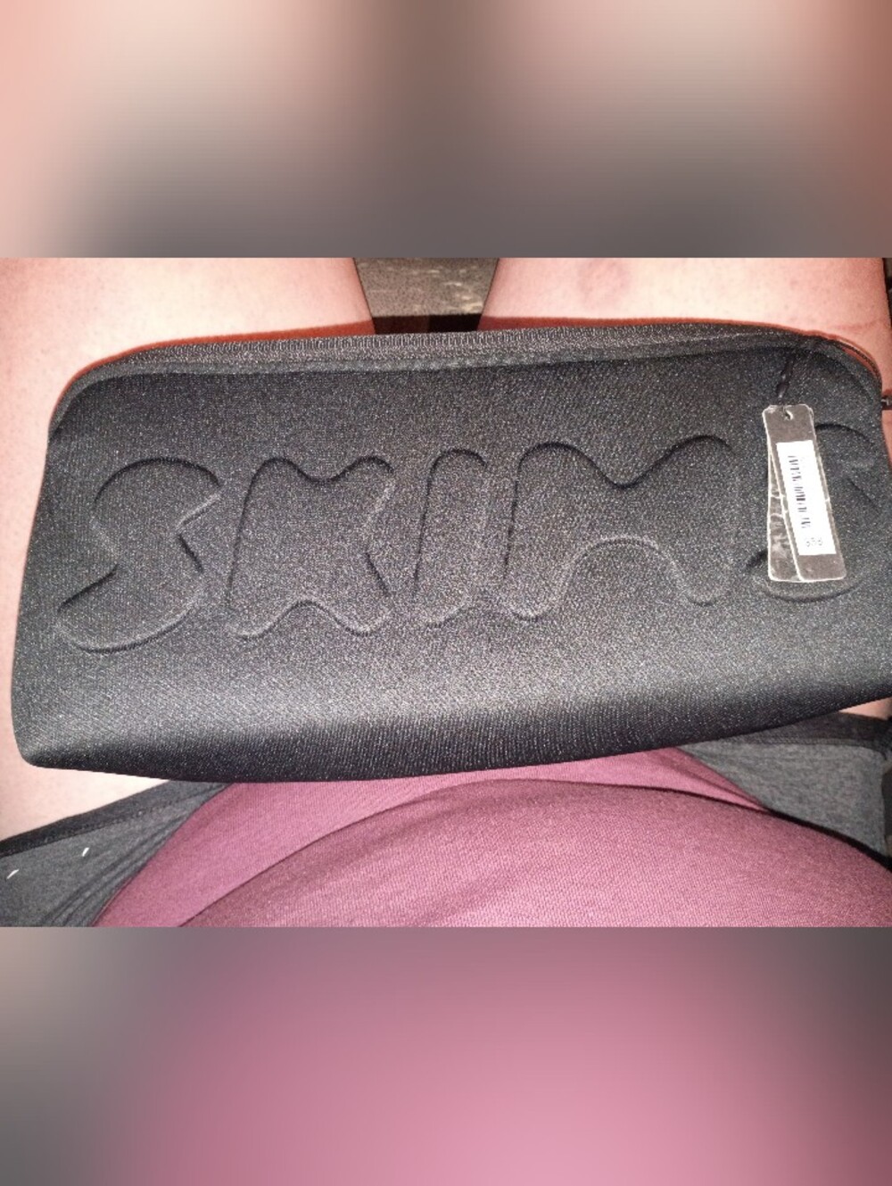 SKIMS Black Quilted Logo Toiletry Bag
